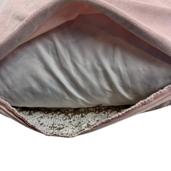 Casa Home Decor Velvet/Tapestry Decorative Blush Pink Down Filled Throw Pillow - Picture 7 of 8